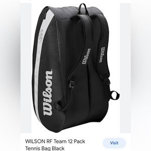 WILSON RF Team 12 Pack Tennis Bag Black